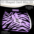3D Shaped Card Kit - Pretty Zebra Print Clutch Bag