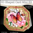 3D Shaped Octagonal Floral Card Kit - Butterfly & Flowers