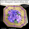 3D Shaped Octagonal Floral Card Kit - Butterfly & Flowers