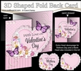 3 in 1 Floral Heart - 3D Shaped No-Hole Fold Back Card with Decoupage Mini Kit
