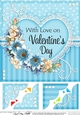 8 x 8 A Touch of Elegance Valentines Day Flowers, Lace & Pearls Scalloped Corner Topper 