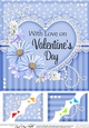 8 x 8 A Touch of Elegance Valentines Day Flowers, Lace & Pearls Scalloped Corner Topper 