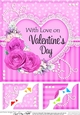 8 x 8 A Touch of Elegance Valentines Day Flowers, Lace & Pearls Scalloped Corner Topper 