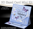 3D Easel Card Mini Kit - A Touch of Elegance Valentines Day - Flowers, Heart Lace, Butterflies & Pearls