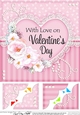 8 x 8 A Touch of Elegance Valentines Day Flowers, Lace & Pearls Scalloped Corner Topper  