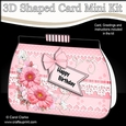 3D Shaped Card Kit - A Touch of Elegance Flowers, Lace & Pearls Clutch Bag