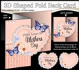 3 in 1 Floral Heart - 3D Shaped No-Hole Fold Back Card with Decoupage Mini Kit