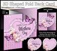 3 in 1 Floral Heart - 3D Shaped No-Hole Fold Back Card with Decoupage Mini Kit