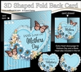 3 in 1 Floral Heart - 3D Shaped No-Hole Fold Back Card with Decoupage Mini Kit