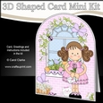 3D Shaped Card  Kit - Country Cottage Girlz Zoe has a Rose