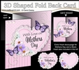 3 in 1 Floral Heart - 3D Shaped No-Hole Fold Back Card with Decoupage Mini Kit