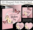 3 in 1 Floral Heart - 3D Shaped No-Hole Fold Back Card with Decoupage Mini Kit