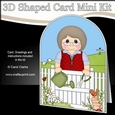 3D Shaped Card Kit - In the Garden - Older Lady is Gardening
