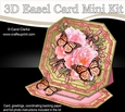 3D Easel Card Mini Kit - Butterfly & Flowers on Octagonal Gold Frame
