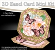 3D Easel Card Mini Kit - Butterfly & Flowers on Octagonal Gold Frame