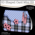 3D Shaped Card Kit - Pretty Tartan & Polka Dot Fold Over Clutch Bag