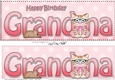 Large DL Happy Birthday GRANDMA 3D decoupage with Cute Little Cat