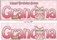 Large DL Happy Birthday GREAT GRANDMA 3D decoupage with Cute Little Cat