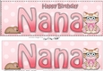 Large DL Happy Birthday NANA 3D decoupage with Cute Little Cat