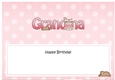 Large DL Happy Birthday GRANDMA insert with Cute Little Cat