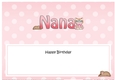 Large DL Happy Birthday NANA insert with Cute Little Cat