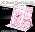 3D Easel Card Mini Kit - Pretty in Pink - Lola Elephant has a Rose