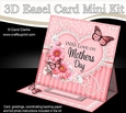 3D Easel Card Mini Kit - A Touch of Elegance Mothers Day - Flowers, Heart Lace, Butterflies & Pearls