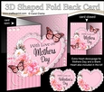 3 in 1 Floral Heart - 3D Shaped No-Hole Fold Back Card with Decoupage Mini Kit