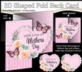 3 in 1 Floral Heart - 3D Shaped No-Hole Fold Back Card with Decoupage Mini Kit