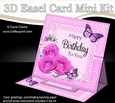 3D Easel Card Mini Kit - A Touch of Elegance Birthday - Flowers, Lace, Butterflies & Pearls