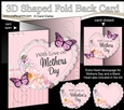3 in 1 Floral Heart - 3D Shaped No-Hole Fold Back Card with Decoupage Mini Kit