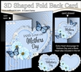 3 in 1 Floral Heart - 3D Shaped No-Hole Fold Back Card with Decoupage Mini Kit
