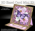 3D Easel Card Mini Kit - Butterfly & Flowers on Gold Frame