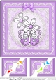 8 x 8 Fluttery Butterfly with Daisies Scalloped corner Topper