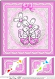 8 x 8 Fluttery Butterfly with Daisies Scalloped corner Topper
