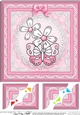 8 x 8 Fluttery Butterfly with Daisies Scalloped corner Topper