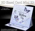 3D Easel Card Mini Kit - A Touch of Elegance Mothers Day - Flowers, Heart Lace, Butterflies & Pearls