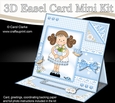 3D Easel Card Mini Kit - Pretty in Blue - Cute Girlz