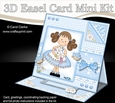 3D Easel Card Mini Kit - Pretty in Blue - Cute Girlz