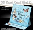 3D Easel Card Mini Kit - A Touch of Elegance Mothers Day - Flowers, Heart Lace, Butterflies & Pearls
