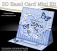 3D Easel Card Mini Kit - A Touch of Elegance Mothers Day - Flowers, Heart Lace, Butterflies & Pearls