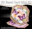 3D Easel Card Mini Kit - Butterfly & Flowers on Octagonal Gold Frame