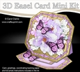 3D Easel Card Mini Kit - Butterfly & Flowers on Octagonal Gold Frame
