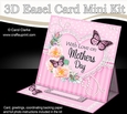 3D Easel Card Mini Kit - A Touch of Elegance Mothers Day - Flowers, Heart Lace, Butterflies & Pearls