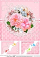 A Touch of Elegance Flowers, Pearls and Lace 8 x 8 Scalloped Corner Topper