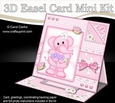 3D Easel Card Mini Kit - Pretty in Pink - Lola Elephant has Pretty Flowers