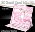 3D Easel Card Mini Kit - Pretty in Pink - Lil Baby Elephant is playing with Butterflies