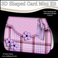 3D Shaped Card  Kit - Pretty Tartan & Polka Dot Fold Over Clutch Bag