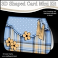 3D Shaped Card  Kit - Pretty Tartan & Polka Dot Fold Over Clutch Bag