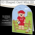 3D Shaped Card Kit - Little Footballer Freddy Teddy Plays for Wales
